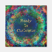 かわいらしフローラパーソナライズされたブルー吸光磁石 マグネット (正面)