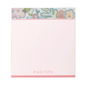 かわいらしフローラパーソナライズされたメモ帳 ノートパッド (正面)