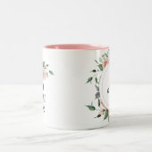 かわいらしフローラパーソナライズされた叔母 ツートーンマグカップ (中央)