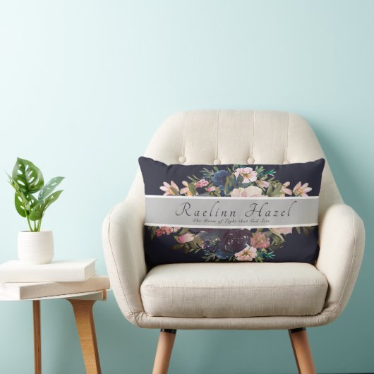 かわいらしフローラパーソナライズされた意味ベビーガール名 ランバークッション (椅子)