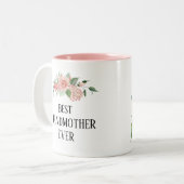 かわいらしフローラパーソナライズされた祖母 ツートーンマグカップ (正面左)