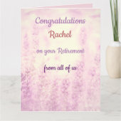 かわいらしフローラパーソナライズされた退職 カード (正面)