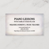 かわいらしフローラピアノ先生ヴィンテージシート 名刺 (裏面)