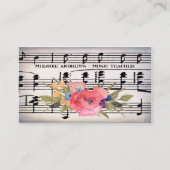 かわいらしフローラピアノ先生ヴィンテージシート 名刺 (正面)
