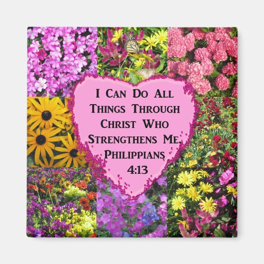 かわいらしフローラピリピ4:13聖なる書物、 経典 マグネット (正面)