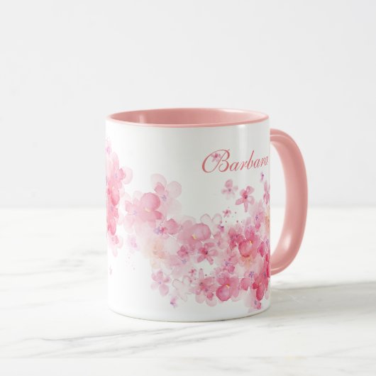 かわいらしフローラピンクの水の色の最高のいとこまで マグカップ (正面右)