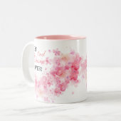 かわいらしフローラピンクの水最高の色2番目のいとこ ツートーンマグカップ (正面左)