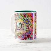 かわいらしフローラピンクインスパイア信仰 ツートーンマグカップ (正面左)