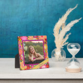 かわいらしフローラピンク写真のカスタマイズ愛のメッセージ フォトプラーク (インサイチュ)