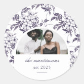 かわいらしフローラフォトアー結婚チ ラウンドシール (正面)