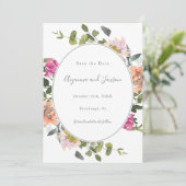 かわいらしフローラフレームと緑結婚色 セーブザデート (スタンド正面)