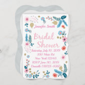 かわいらしフローラブライダルシャワー 招待状 (正面/裏面)