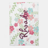 かわいらしフローラプリント キッチンタオル (縦)