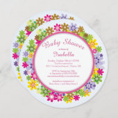 かわいらしフローラベビーシャワー招待状 招待状 (正面/裏面)