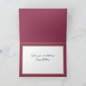 かわいらしフローラモダンデイジーフラワーピンク誕生日 カード (内部)