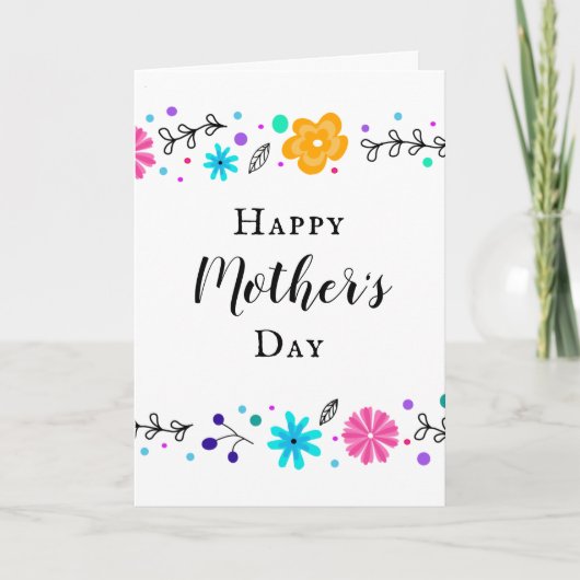 かわいらしフローラモダン母ママのデイカード カード (正面)