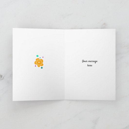 かわいらしフローラモダン母ママのデイカード カード (内部)