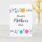 かわいらしフローラモダン母ママのデイカード カード (黄色い花)