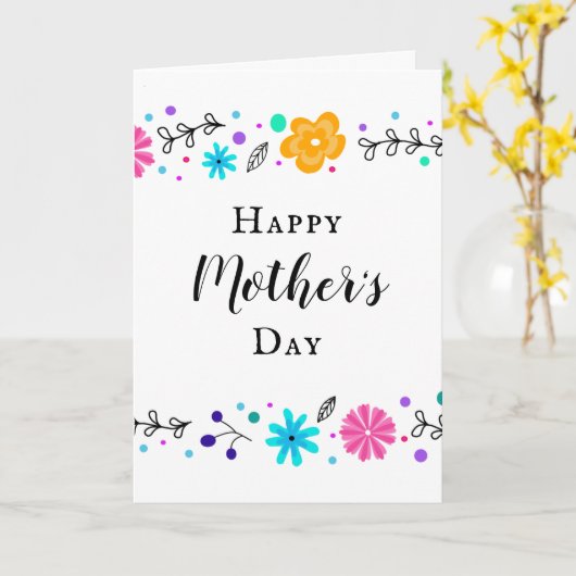 かわいらしフローラモダン母ママのデイカード カード (黄色い花)