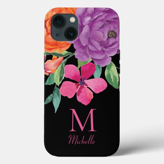 かわいらしフローラモノグラム名 Case-Mate iPhoneケース (裏面)