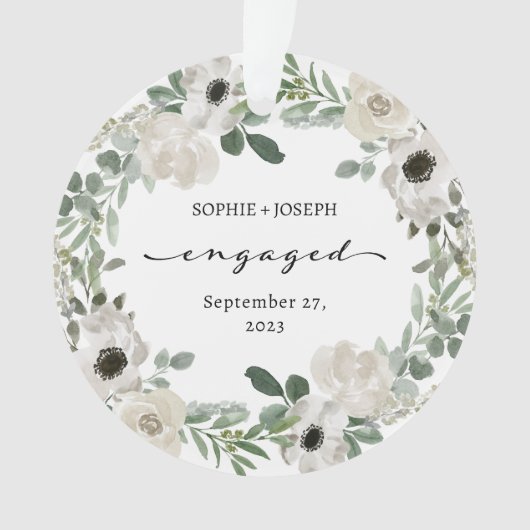 かわいらしフローラリース |婚約記念 オーナメント (正面)