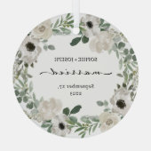 かわいらしフローラリース |結婚の形見 ガラスオーナメント (裏面)