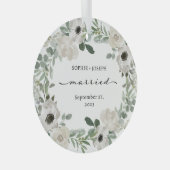 かわいらしフローラリース |結婚の形見 ガラスオーナメント (正面右)
