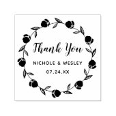 かわいらしフローラリース |自己手書きスタンプ セルフインキングスタンプ (デザイン)