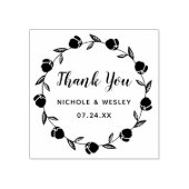 かわいらしフローラリース | 2インチスタンプ ラバースタンプ (インプリント)