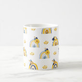 かわいらしフローラレインボー夏パターン コーヒーマグカップ (中央)