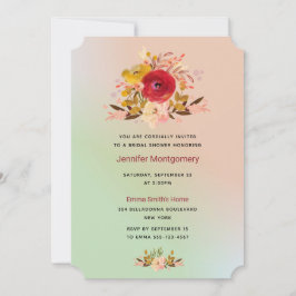 かわいらしフローラワイルドフラワーブライダルシャワー招待状 招待状