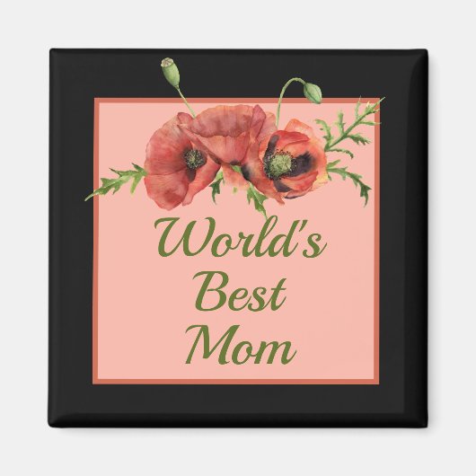 かわいらしフローラワールドの最高のマム マグネット (正面)