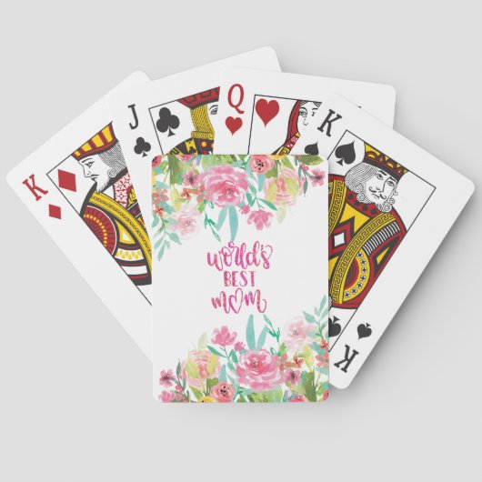 かわいらしフローラワールドの最高の母のギフト トランプ (裏面)