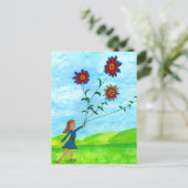 かわいらしフローラヴィンテージイラストレーション ポストカード (スタンド正面)