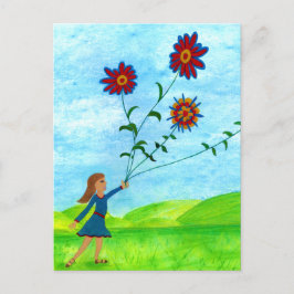 かわいらしフローラヴィンテージイラストレーション ポストカード