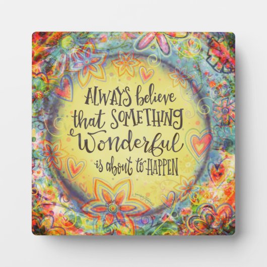 かわいらしフローラ何か素晴らしい引用文 フォトプラーク (正面)