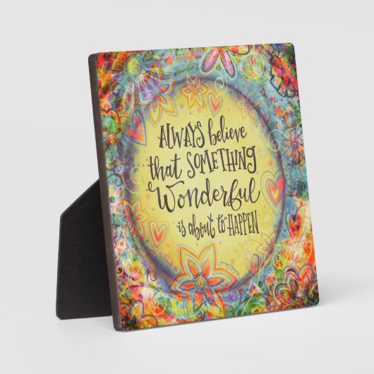 かわいらしフローラ何か素晴らしい引用文 フォトプラーク (正面)