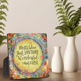 かわいらしフローラ何か素晴らしい引用文 フォトプラーク