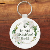 かわいらしフローラ信じ引用文 キーホルダー (正面)