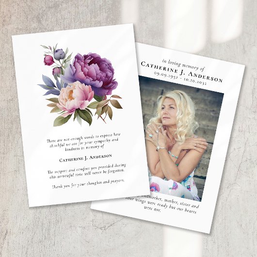 かわいらしフローラ写真悔やみや弔慰葬儀記念館 サンキューカード