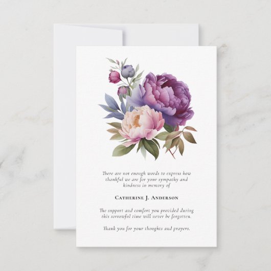 かわいらしフローラ写真悔やみや弔慰葬儀記念館 サンキューカード (正面)