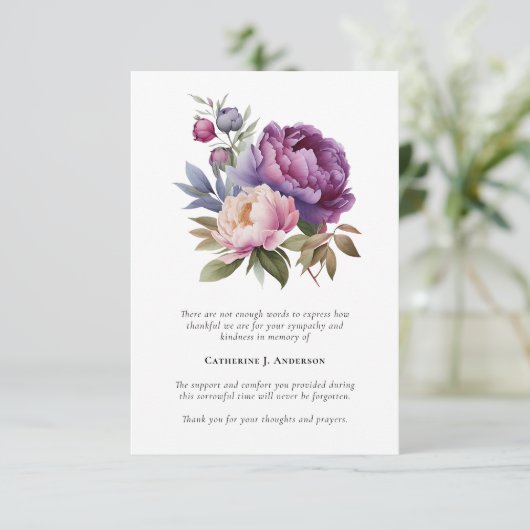 かわいらしフローラ写真悔やみや弔慰葬儀記念館 サンキューカード (スタンド正面)