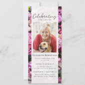 かわいらしフローラ写真葬式デジタル招待状 招待状 (正面)