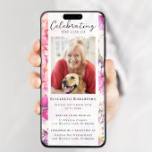 かわいらしフローラ写真葬式デジタル招待状 招待状