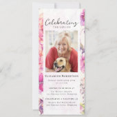 かわいらしフローラ写真葬式デジタル招待状 招待状 (正面)