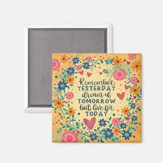 かわいらしフローラ勇気付けられるトゥデイ引用文 マグネット (正面/裏面)