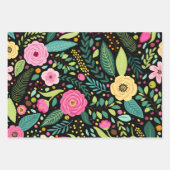 かわいらしフローラ包装紙 ラッピングペーパーシート (正面3)