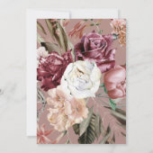 かわいらしフローラ卒業式ほこりっぽいバラ写真 案内状 (裏面)