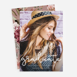 かわいらしフローラ卒業式ほこりっぽいバラ写真 案内状