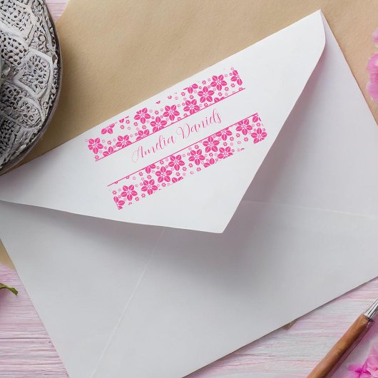 かわいらしフローラ名スタンプ セルフインキングスタンプ